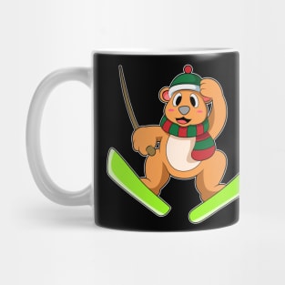 Bear as Ski jumper with Skis Mug